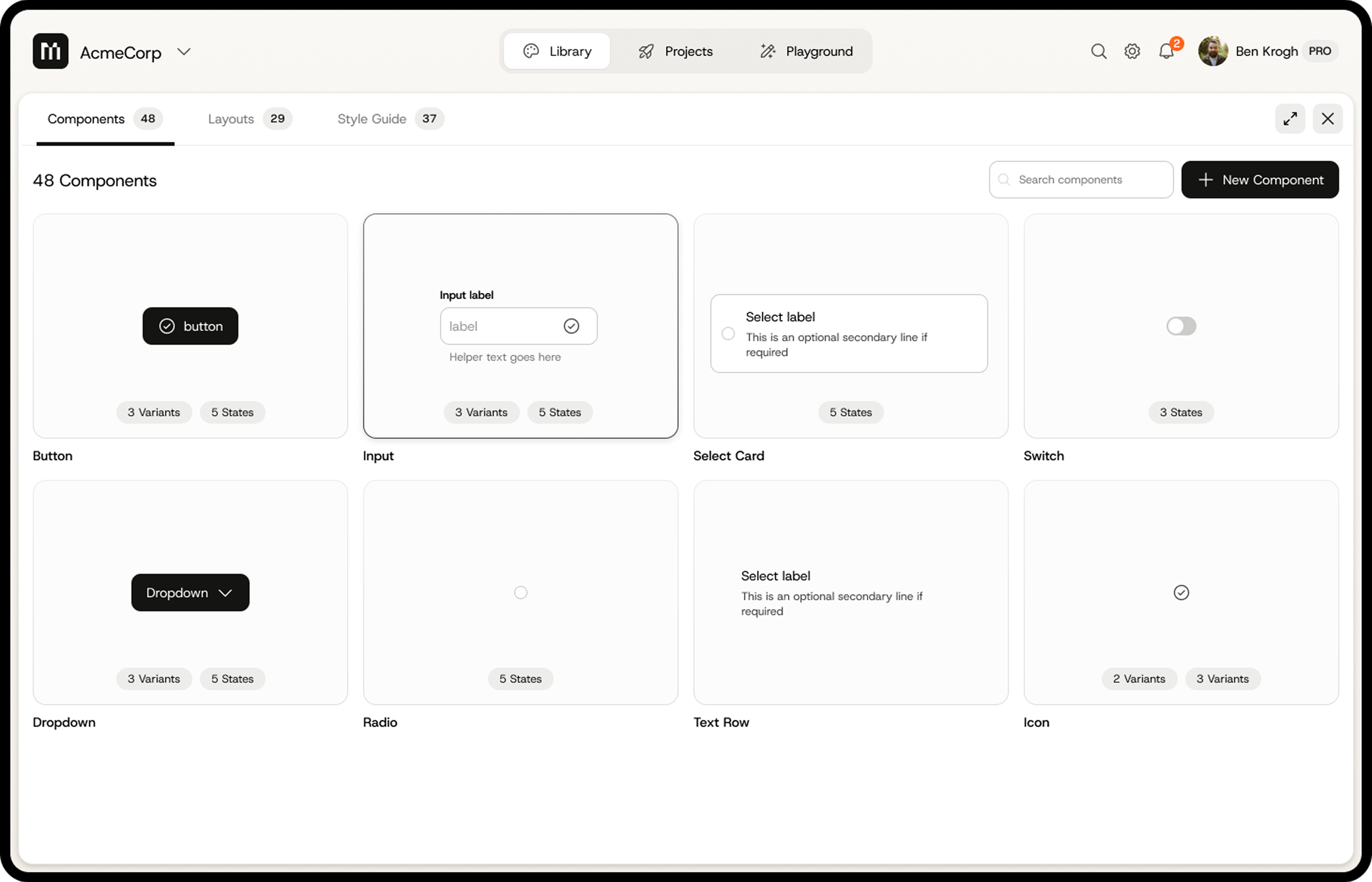 Magnettic library index view